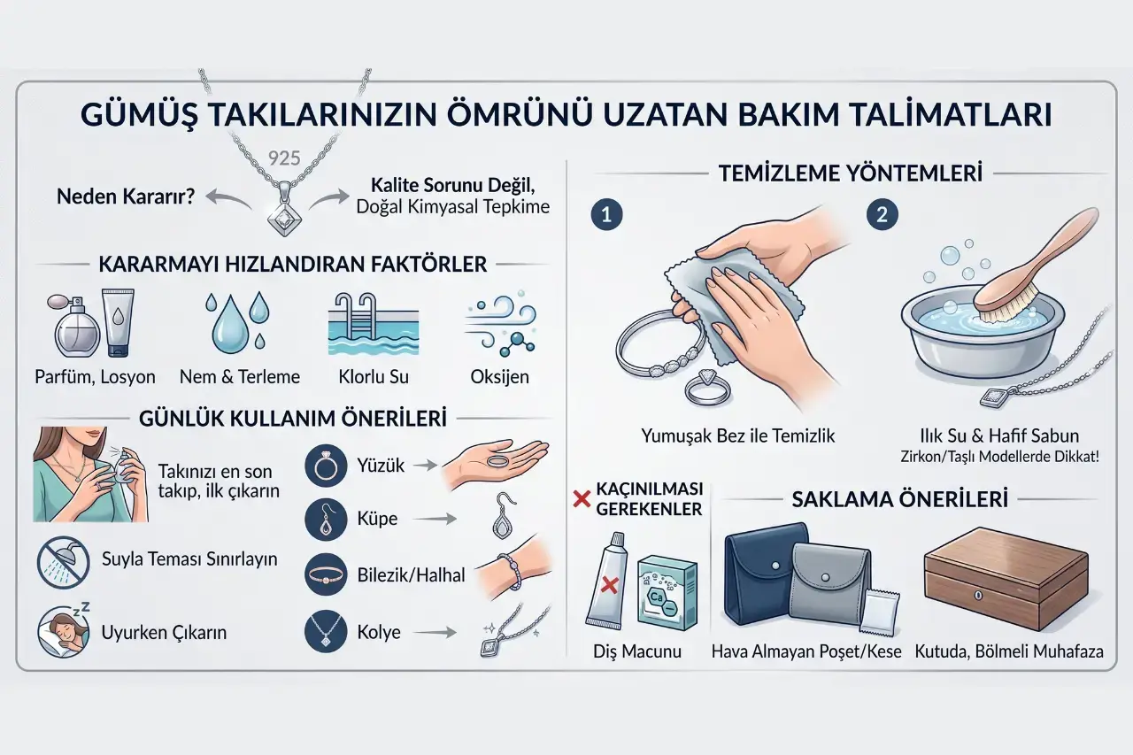 Gümüş Takılarınızın Ömrünü Uzatan Bakım Talimatları