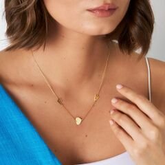 isim kolyesi - kalp ve iki harfli kolye