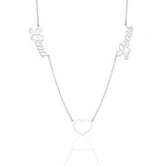 isim kolyesi - iki isimli kalp kolye