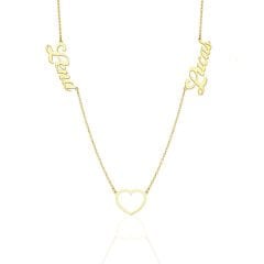 isim kolyesi - iki isimli kalp kolye