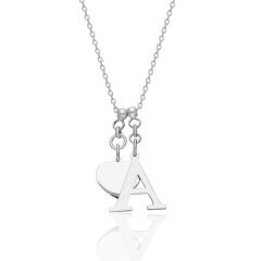 isim kolyesi - kalp - harf kolyesi