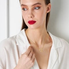 isim kolyesi - kalp kolye ucu - harf kolyesi