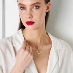 isim kolyesi - kalp kolye ucu - harf kolyesi