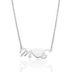 isim kolyesi - kalpli el yazısı harf kolyesi