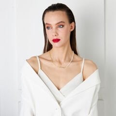 isim kolyesi - yarım incili el yazısı isim kolyesi