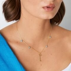 isim kolyesi - nazar boncuklu el yazısı kolye