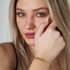 üç sıra pullu zincir bileklik