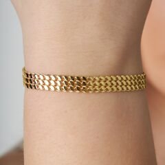 üç sıra pullu zincir bileklik