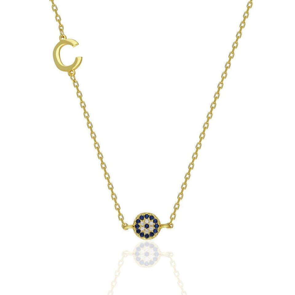 İsim Kolyesi Kolye Tek Harfli - 925 Ayar Gümüş