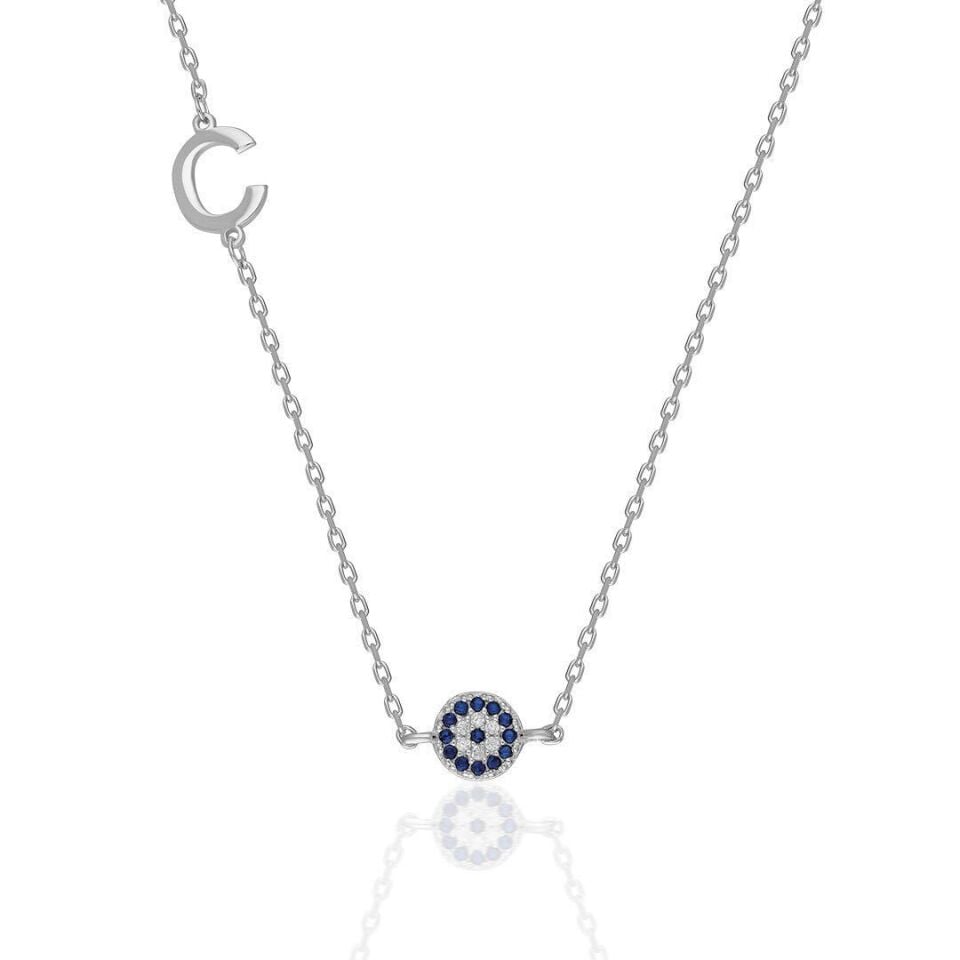 İsim Kolyesi Kolye Tek Harfli - 925 Ayar Gümüş