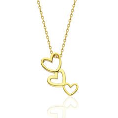 üç sıra kalp kolye