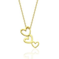 üç sıra kalp kolye