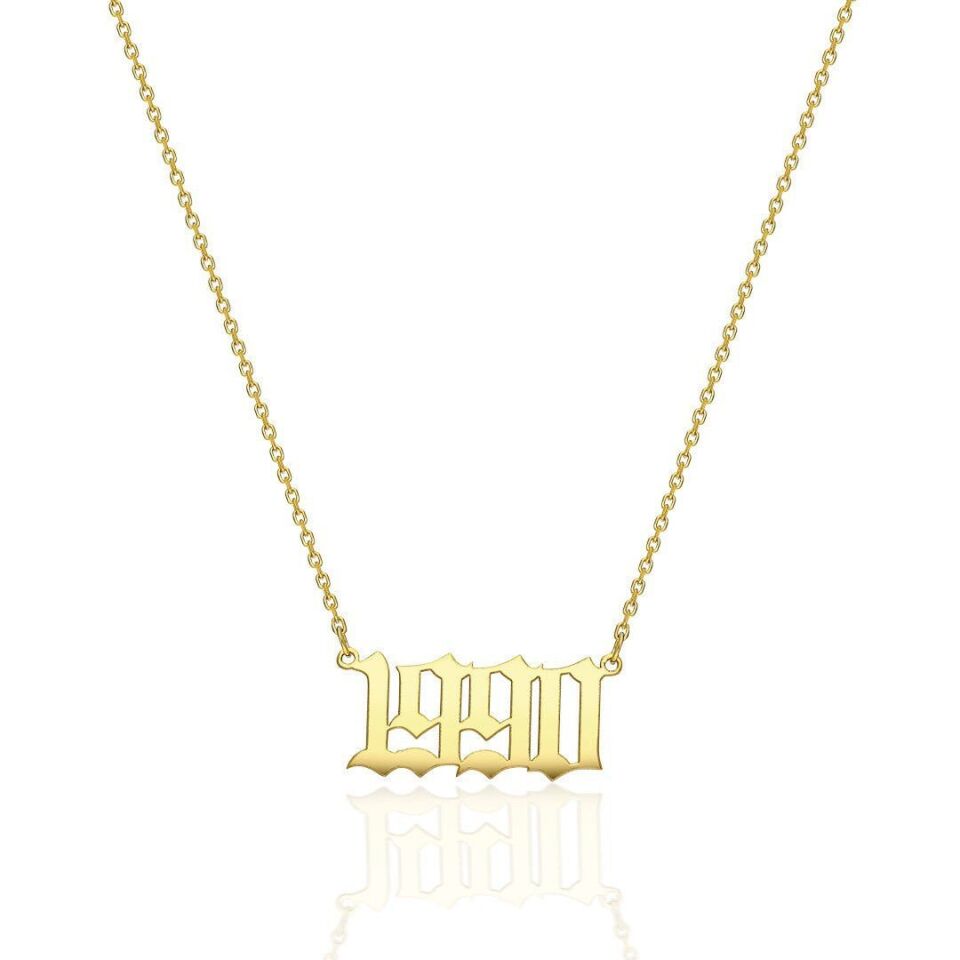 Doğum Tarihi Yazılı İsim Kolyesi - 925 Ayar Gümüş