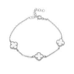 üçlü beyaz yonca bileziği