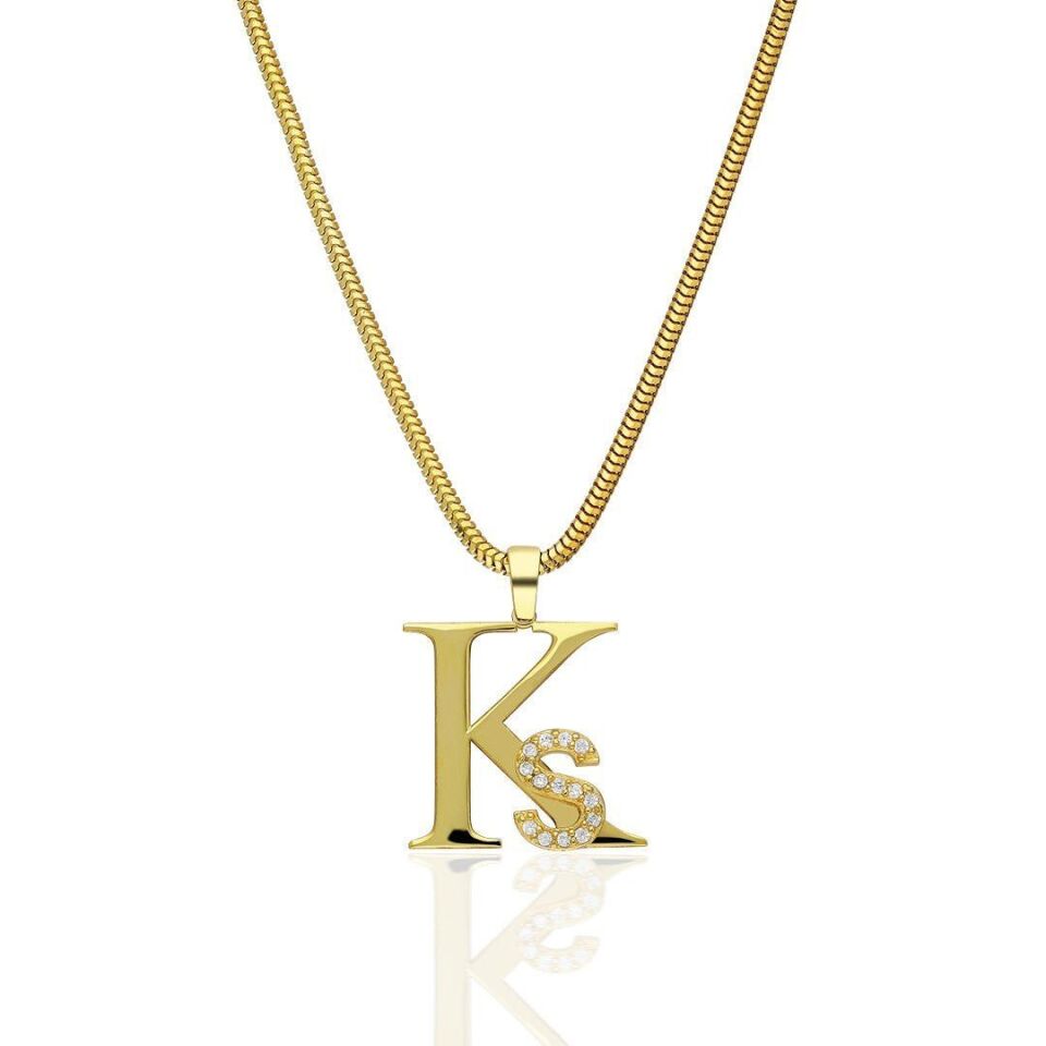 İsim Kolyesi Büyük Ve Küçük Harf Kombinasyonu - 925 Ayar Gümüş