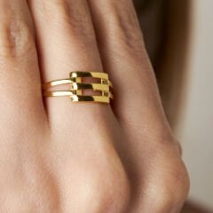 üçlü pürüzsüz nervürlü yüzük