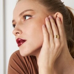 üçlü pürüzsüz nervürlü yüzük