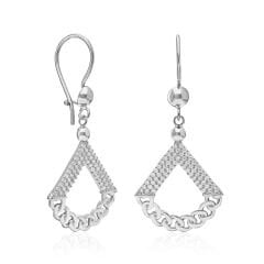 taşlı üçgen model zincir küpe