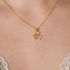 üç yapraklı yonca kolyesi