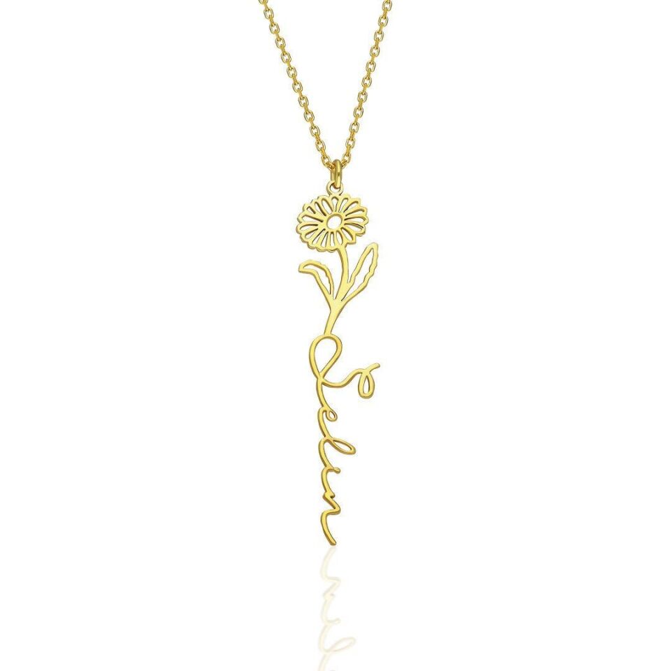 İsim Kolyesi Papatya İsim Kolyesi - 925 Ayar Gümüş