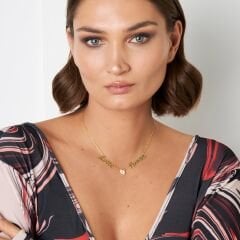 İsim kolyesi - iki isimli ayak izi kolyesi