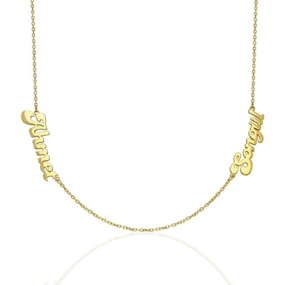 İsim Kolyesi İki İsimli Aile Kolyesi - 925 Ayar Gümüş