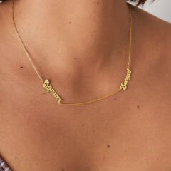 İsim kolyesi - iki isimli aile kolyesi