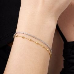 dorica-toplu-çift-zincirli bilezik