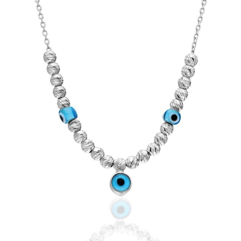 Dorica İnci Göz Kolyesi - 925 Ayar Gümüş