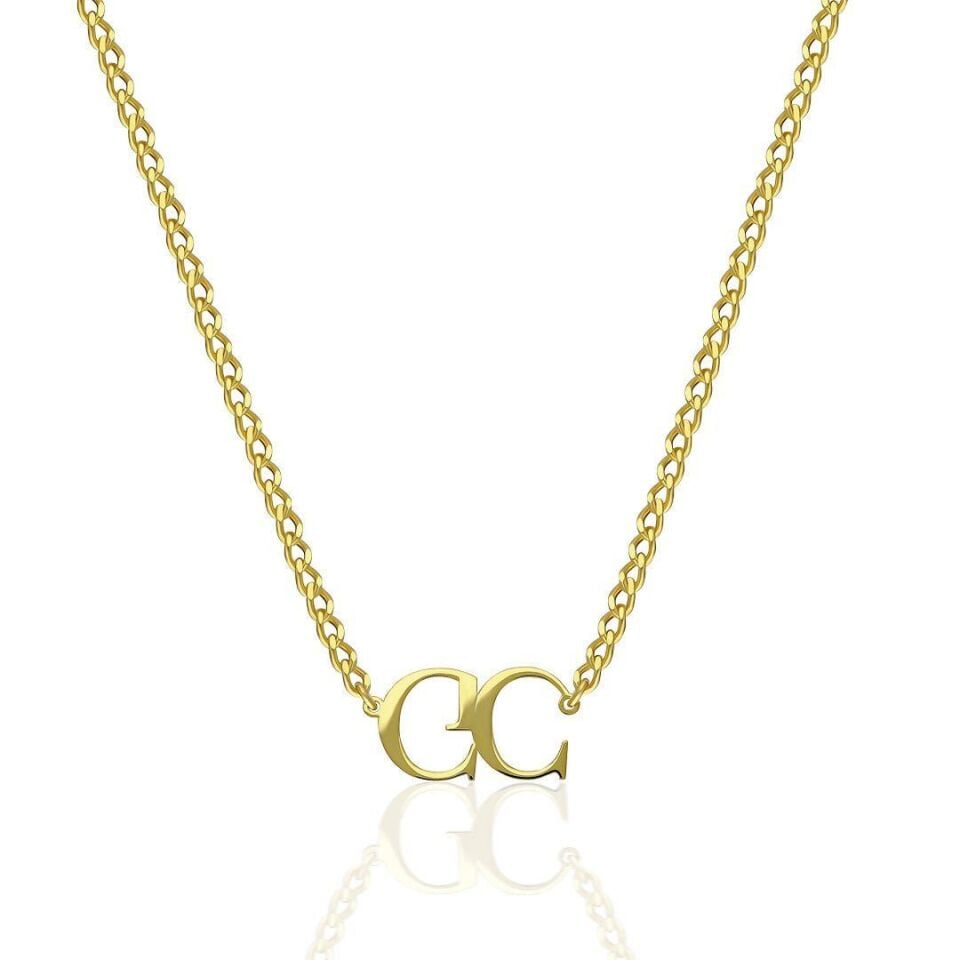 İsim Kolyesi Çift Harf Aşk Kolyesi - 925 Ayar Gümüş