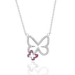 çift ​​kelebek kolye