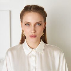 çift ​​taraflı modern küpeler