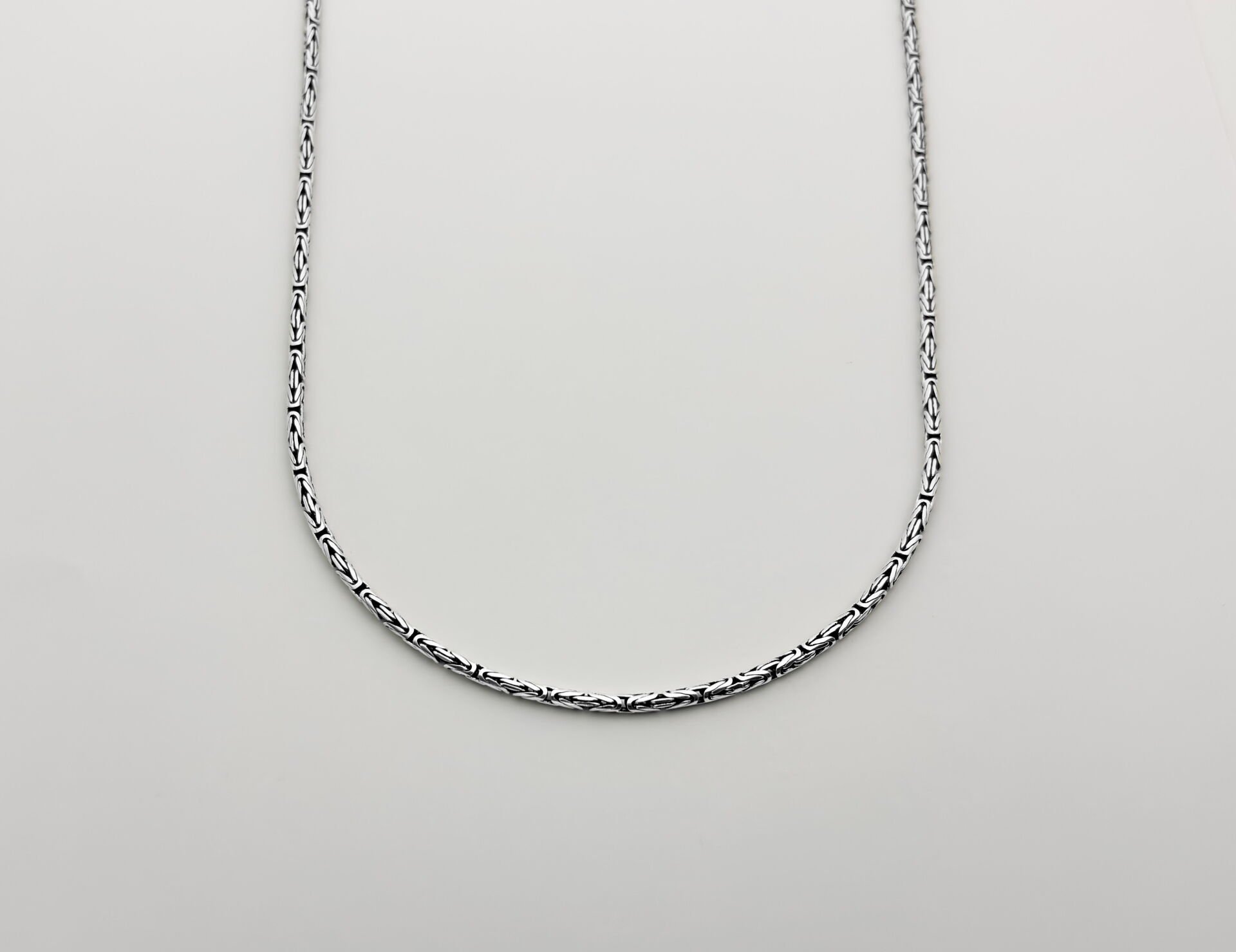 Yuvarlak Kral Zincir Kolye - 925 GÜMÜŞ