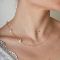 çift ​​inci kolye kalp kolye