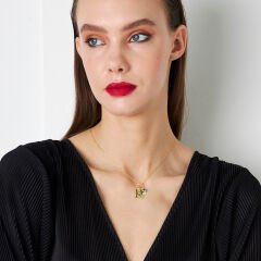 nazar-yonca harf kolyesi