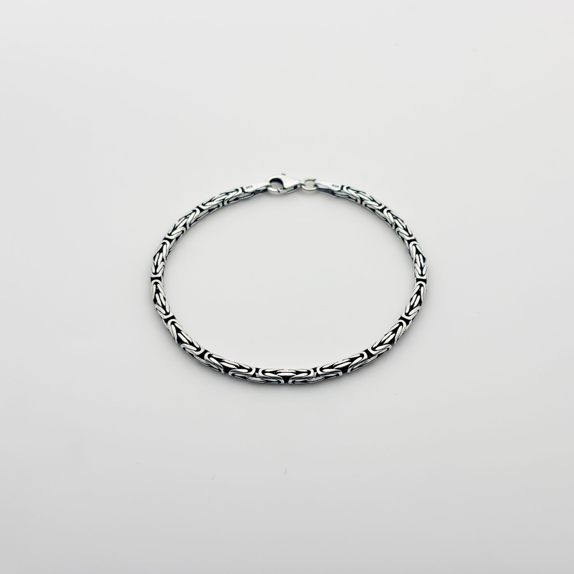 Yuvarlak Kral Zincir Bileklik - 925 GÜMÜŞ