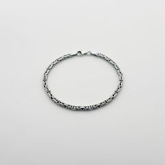 Yuvarlak Kral Zincir Bileklik - 925 GÜMÜŞ