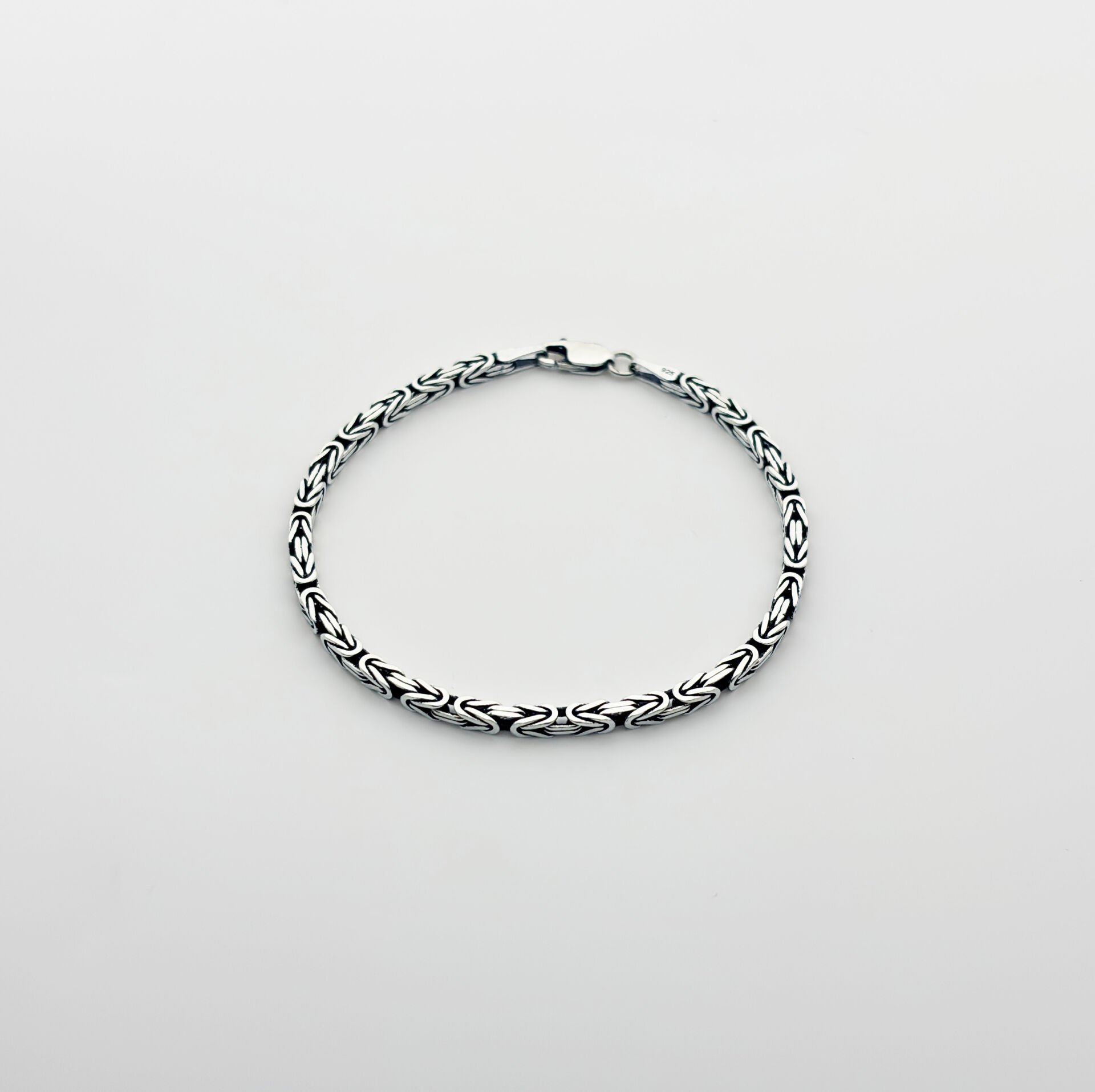 Kare Kral Zincir Bileklik - 925 GÜMÜŞ