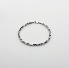 Kare Kral Zincir Bileklik - 925 GÜMÜŞ