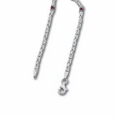 Pembe Taşlı Kral Zincir Bileklik - 925 GÜMÜŞ