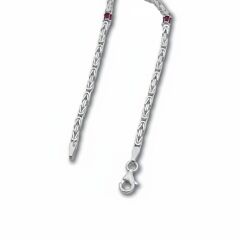 Pembe Taşlı Kral Zincir Bileklik - 925 GÜMÜŞ