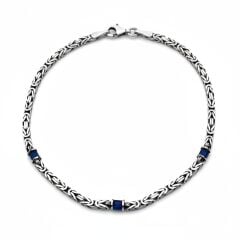 Mavi Taşlı Kral Zincir Bileklik