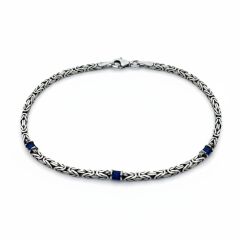 Mavi Taşlı Kral Zincir Bileklik
