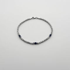 Mavi Taşlı Kral Zincir Bileklik