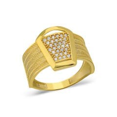 taşlı kalın saman yüzük