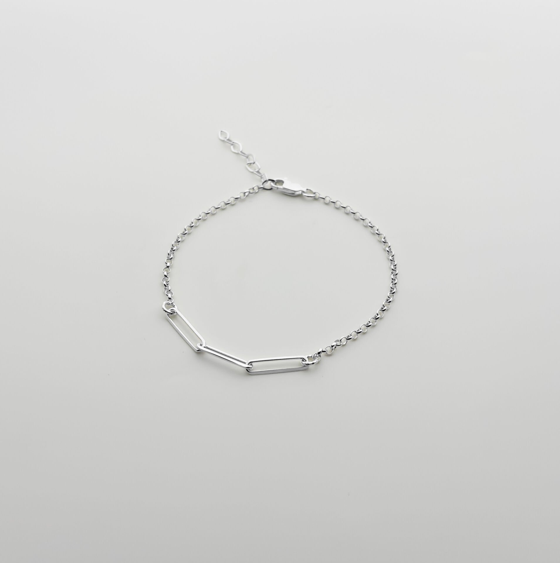 Ataç Zincir Detaylı Bileklik - 925 GÜMÜŞ