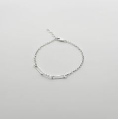 Ataç Zincir Detaylı Bileklik - 925 GÜMÜŞ