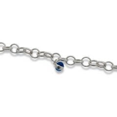 Halka Zincir Nazar Boncuklu Bileklik - 925 GÜMÜŞ