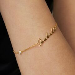 isim bileziği - zirkon taşlı bileklik - isimli