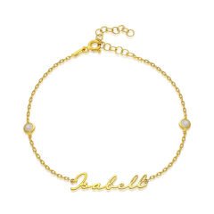 isim bileziği - zirkon taşlı bileklik - isimli